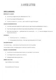 English Worksheet: COVER LETTER 