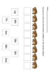 English Worksheet: Ordinal bears