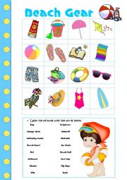 English Worksheet: Beach Gear