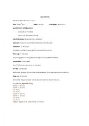 English Worksheet: Family Lesson Plan