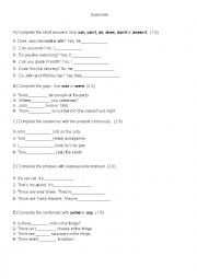 English Worksheet: Exercises