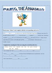 English Worksheet: Fuleco, the World Cup mascot 2014