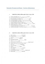 English Worksheet: Possessive Pronouns