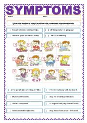 English Worksheet: SYMPTOMS