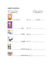 English Worksheet: Verb to be- The Simpsons