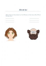 English Worksheet: my self