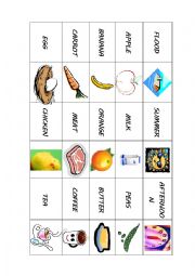 English Worksheet: Food Flash cards