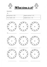 Blank time worksheet