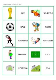 English Worksheet: 2014 WORLD CUP MEMORY GAME