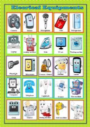 English Worksheet: electrical equipments
