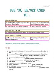 English Worksheet: use of..used to