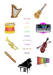 English Worksheet: Musical instruments matching