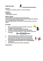 English Worksheet: Walking the line