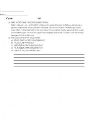 English Worksheet: Simple Present Test