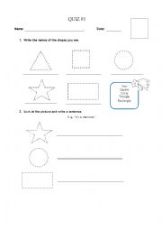 English Worksheet: Shapes Quiz
