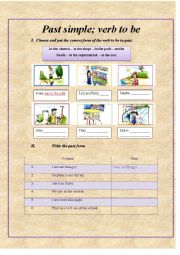 English Worksheet: verb to be past form