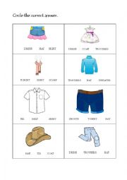 English Worksheet: Clothes choice