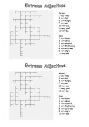 English Worksheet: Extreme Adjectives