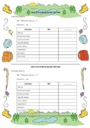 English Worksheet: daily routines