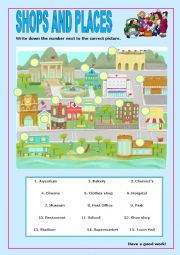 English Worksheet: Shops and Places:7