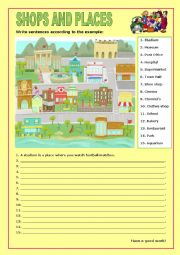 English Worksheet: Shops and Places:8