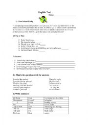 English Worksheet: simple present