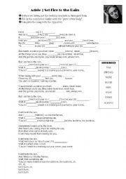 English Worksheet: SET FIRE TO THE RAIN