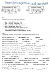 Possessive adjectives and pronouns 