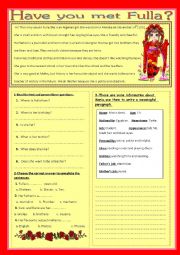 English Worksheet: Have you met Fulla?