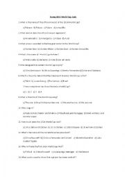 English Worksheet: world cup quizz 2014