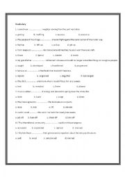 English Worksheet: Vocabulary multiple-choice test(IELTS/TOEFL)