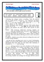 English Worksheet: Advantages and disadvantages of mobile phones