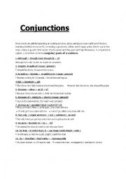 English Worksheet: the Conjunctions 