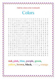 English Worksheet: Colors