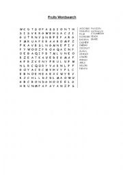 Fruits Wordsearch