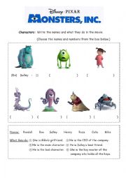 Movie Worksheet_Monster, Inc.