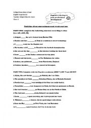 English Worksheet: guideline about present events with be