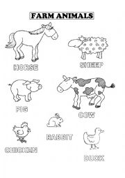 English Worksheet: Farm Animals Vocabulary