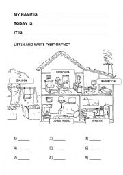 Furniture worksheet