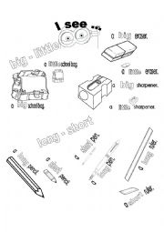 English Worksheet: Describing school objects