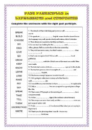 PAST PARTICIPLES in EXPRESSIONS and COMPOUNDS