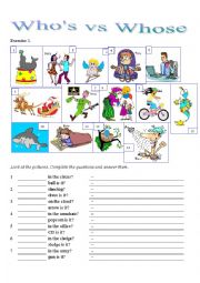 English Worksheet: Whos vs Whose