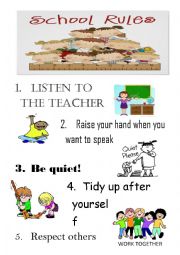 English Worksheet: School Rules 