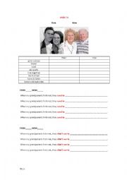 English Worksheet: Then and Now