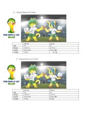 English Worksheet: Zakumi and Fuleco