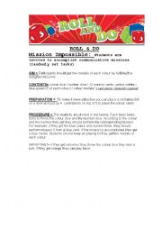 English Worksheet: Roll & Do