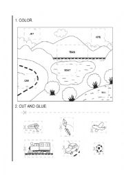 English Worksheet: Glue the Toys 