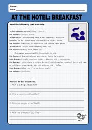 English Worksheet: At the hotel:breakfast_1
