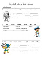 English Worksheet: Football World Cup Mascots