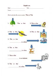 English Worksheet: THIS-THAT TEST